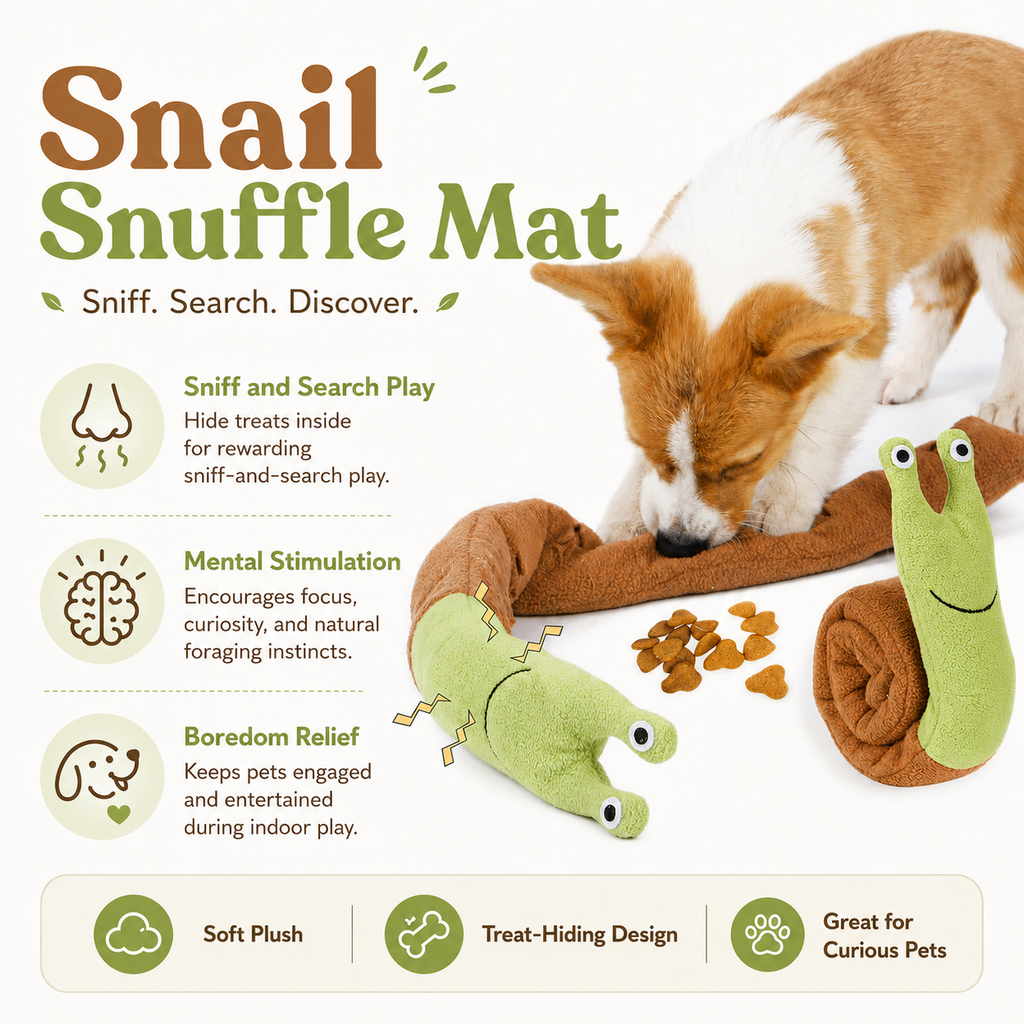 Snail Snuffle Mat for Pets – Interactive Enrichment Toy for Dogs & Cats