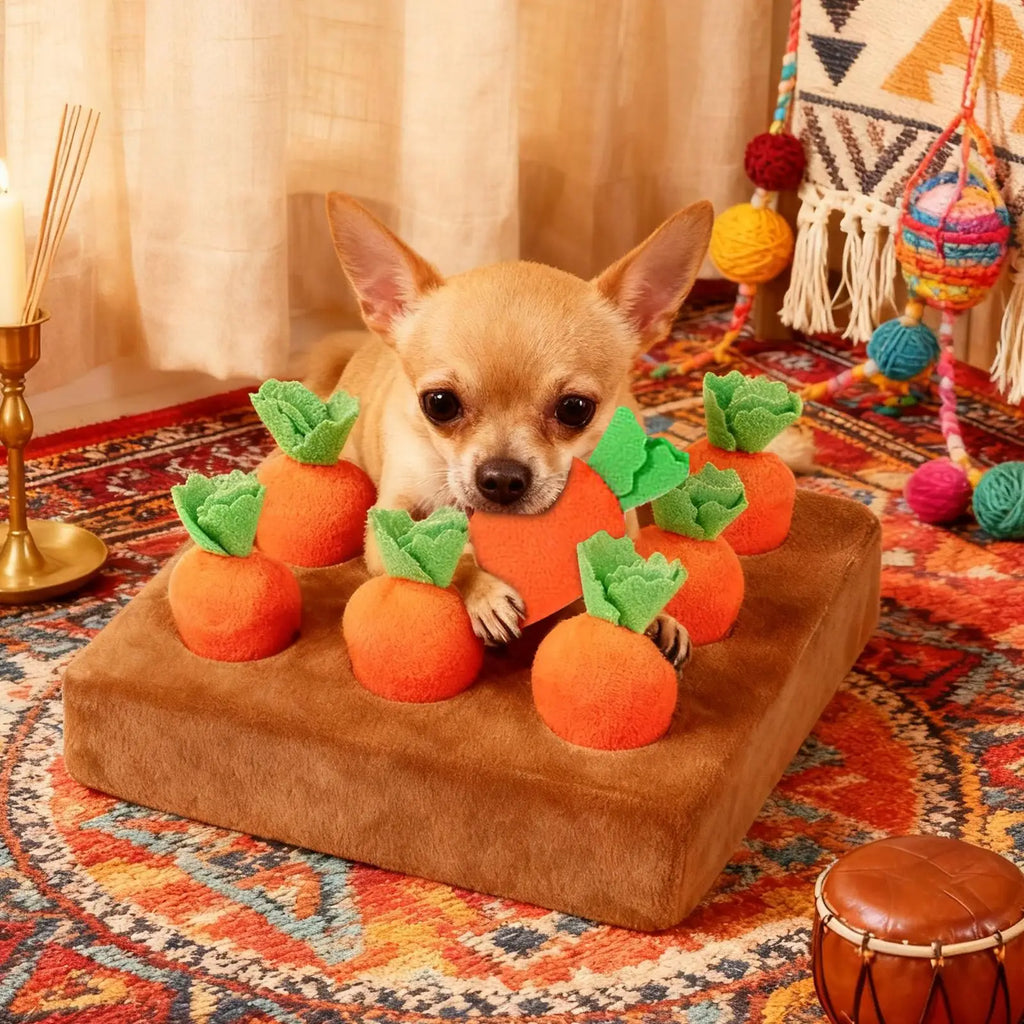 Carrot Snuffle Mat – Interactive Enrichment Puzzle Toy for Sensory Training and Mental Stimulation